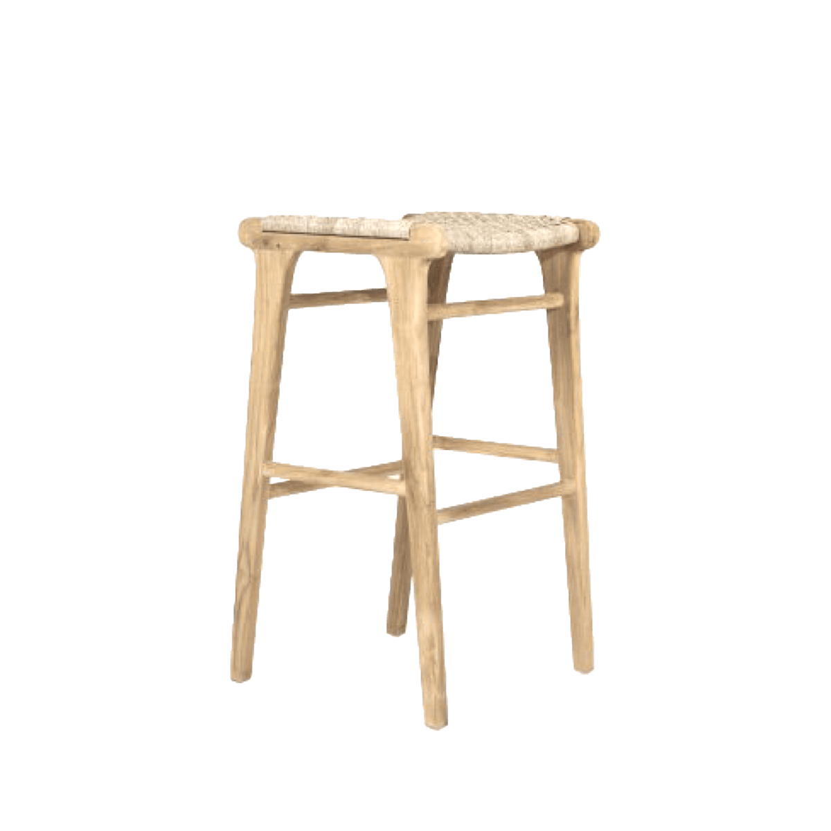 HSM Collection-Barstuhl Flow-45x43x66-Natur-Teak/Seil