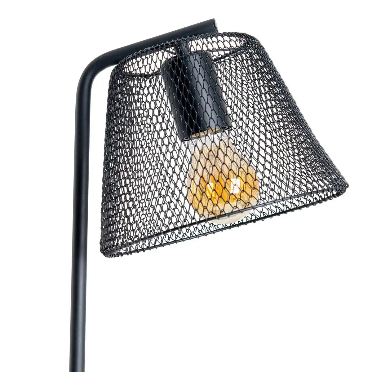 Tischleuchte "KORIE", Tischlampe aus Metall in Schwarz, mit E27-Fassung, 50 cm hoch, für Wohnbereich und Büro.