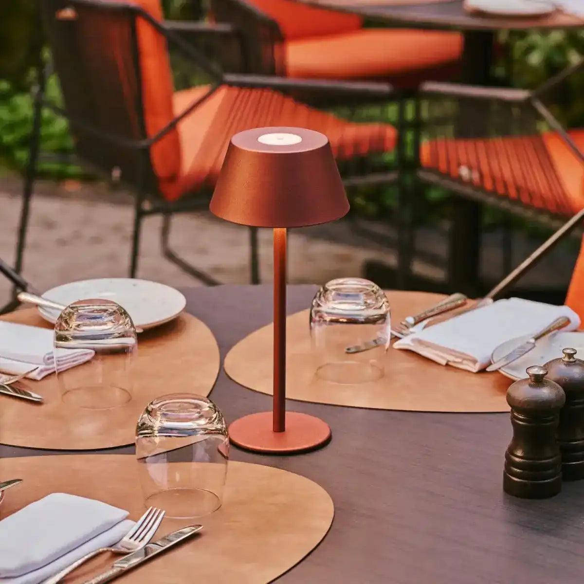 Milou Bronze - Tischlampe ohne Kabel l moderne, Design- und 3 Lichtmodi