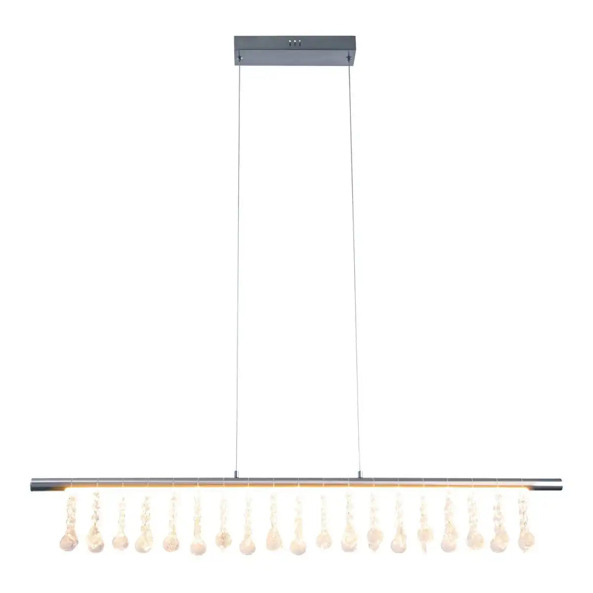 LED Pendelleuchte "NOBILIS" Länge ca. 100 cm, aus Metall und Kunststoff in satin-nickel, mit fest verbauten LEDs, Beleuchtung für Wohnzimmer, Esszimmer oder Büro
