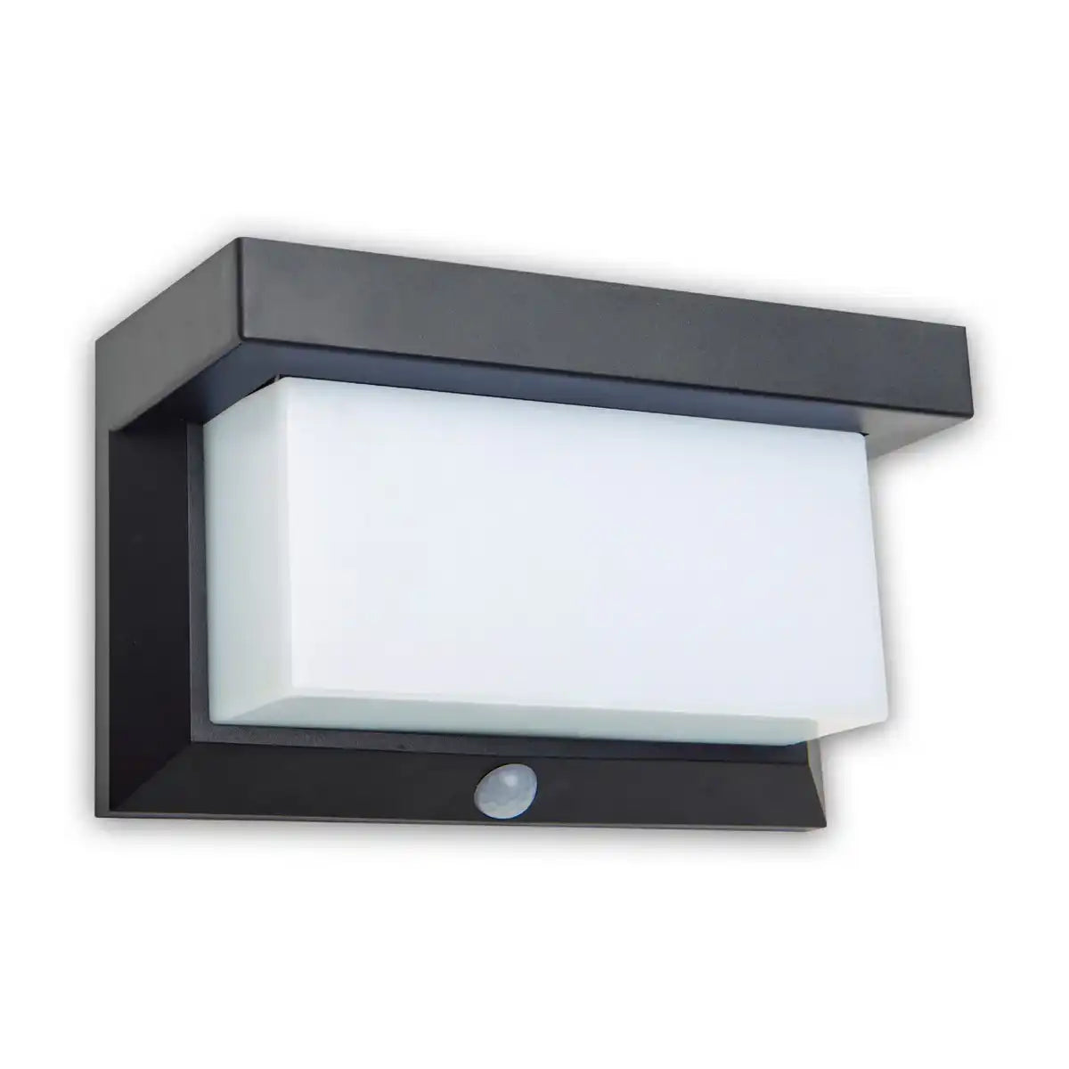 LED Solar Außenwandleuchte mit Bewegungsmelder , für Außen, Wandleuchte - Kunststoff in Schwarz, mit integrierter LED