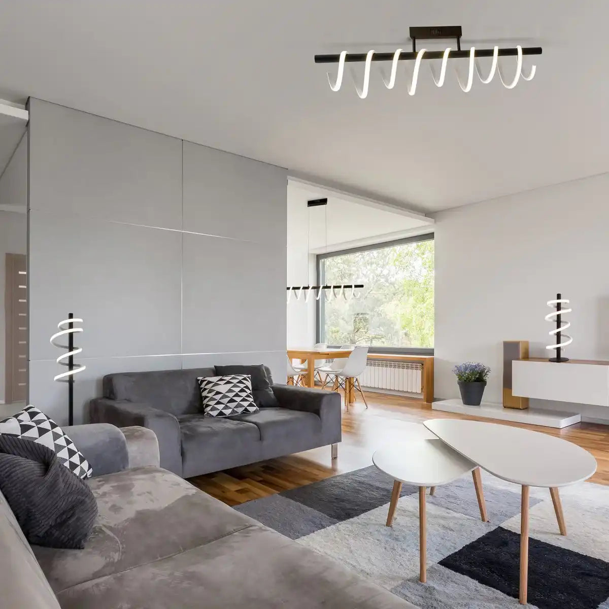 LED Pendelleuchte "BELLEZA", moderne Pendellampe aus Metall und Kunststoff in Schwarz, und Weiß, mit fest verbauten LEDs, ca. 100 cm lang, Die ideale Beleuchtung für Wohnzimmer, Esszimmer oder Küche.