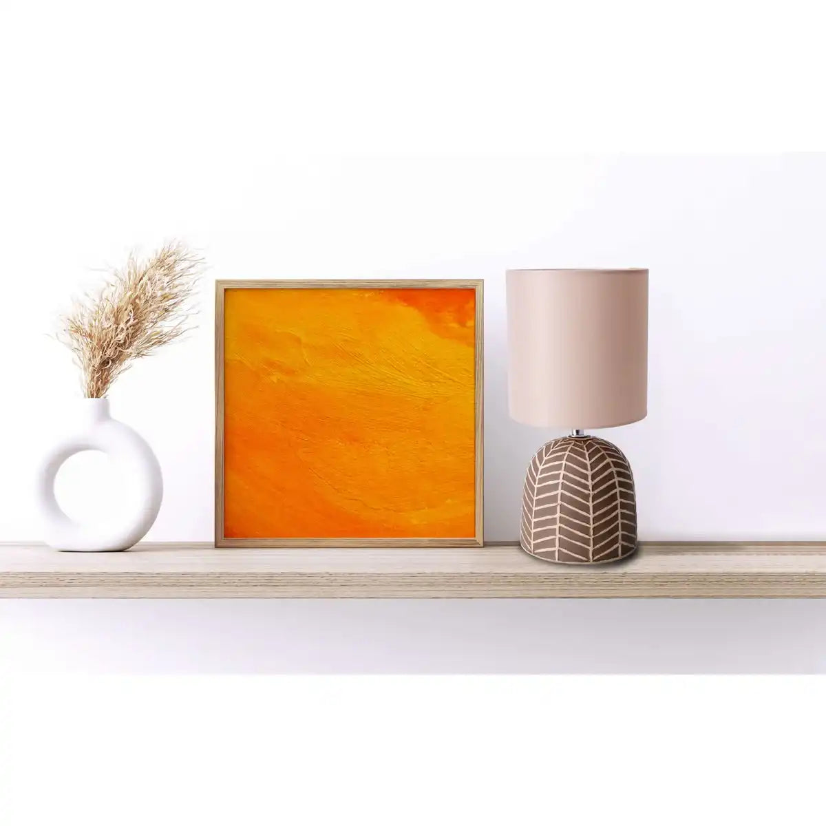Keramik-Tischleuchte "FOLIO" braun, Tischlampe aus Keramik in Braun, mit E14-Fassung, für Esszimmer, Wohnzimmer, Diele oder Büro, 27,50cm hoch