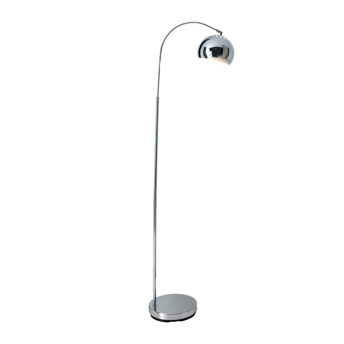 Stehleuchte "STYLE", Retro Klassiker Stehlampe mit Bogen aus chromfarbenem Metall mit, E27-Fassung, 146 cm hoch, ideal für Esszimmer, Wohnzimmer und Büro.
