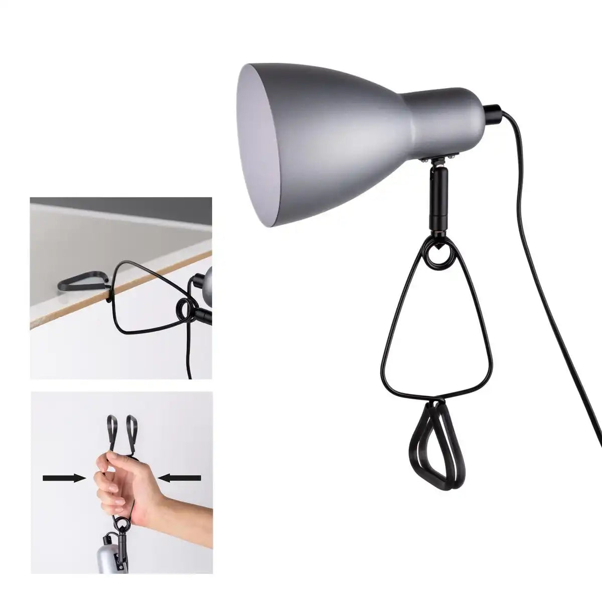 Klemmtischleuchte "MARA" matt weiß für E14 max. 18 Watt, für Innenräume, 28 cm hoch