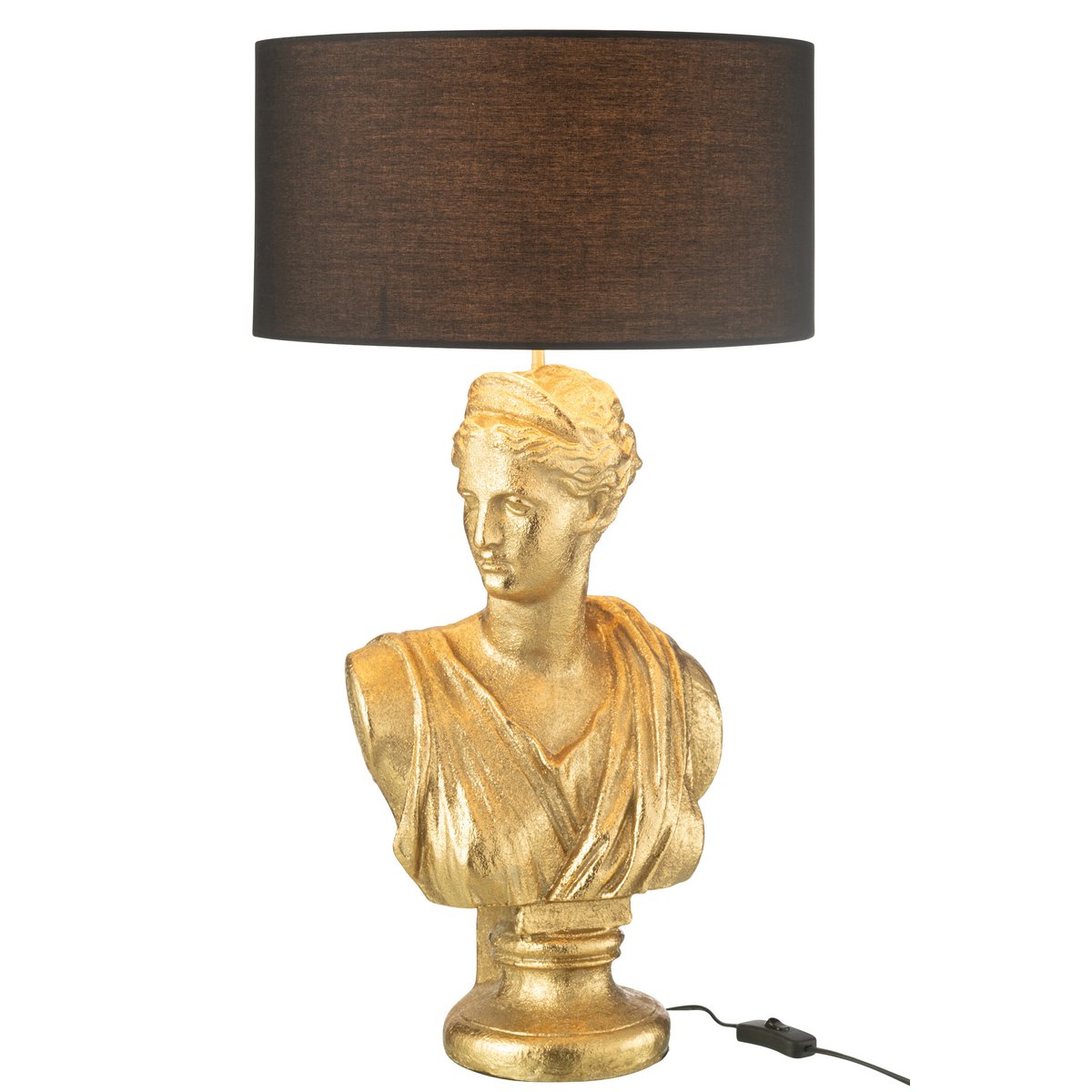 J-Line Lampe Frau Büste Resine Gold