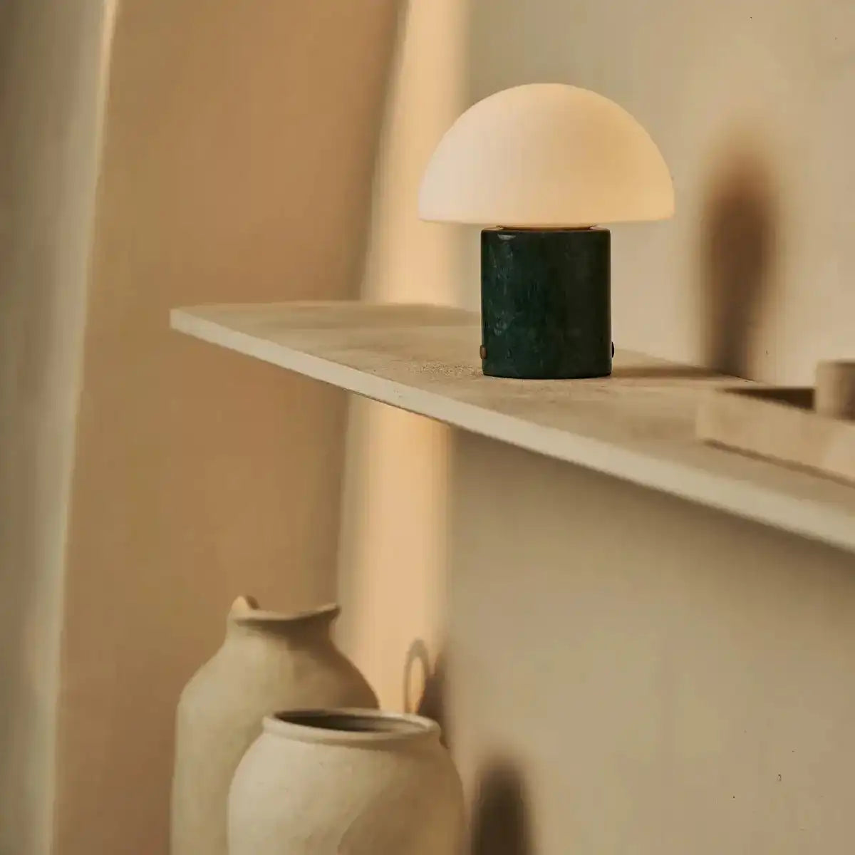 Maris Green / Verde Alpi - Klassische Marmorlampenlampe mit 3 hellen Farben und Dimmfunktion