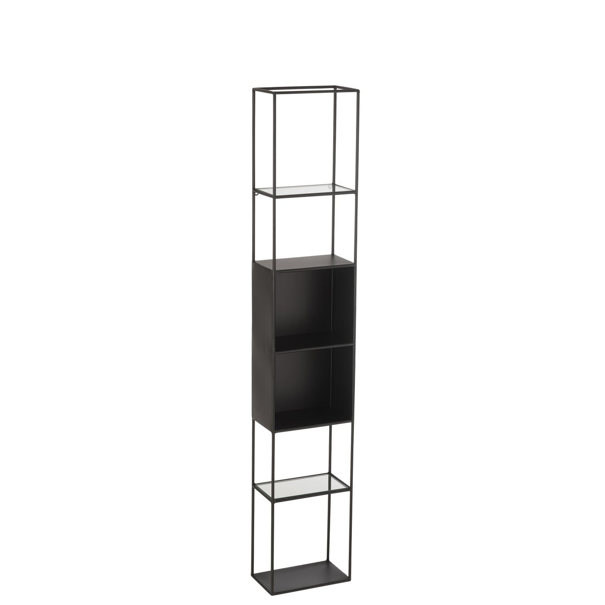 J-Line Rack Ricard Metall/Glas Schwarz