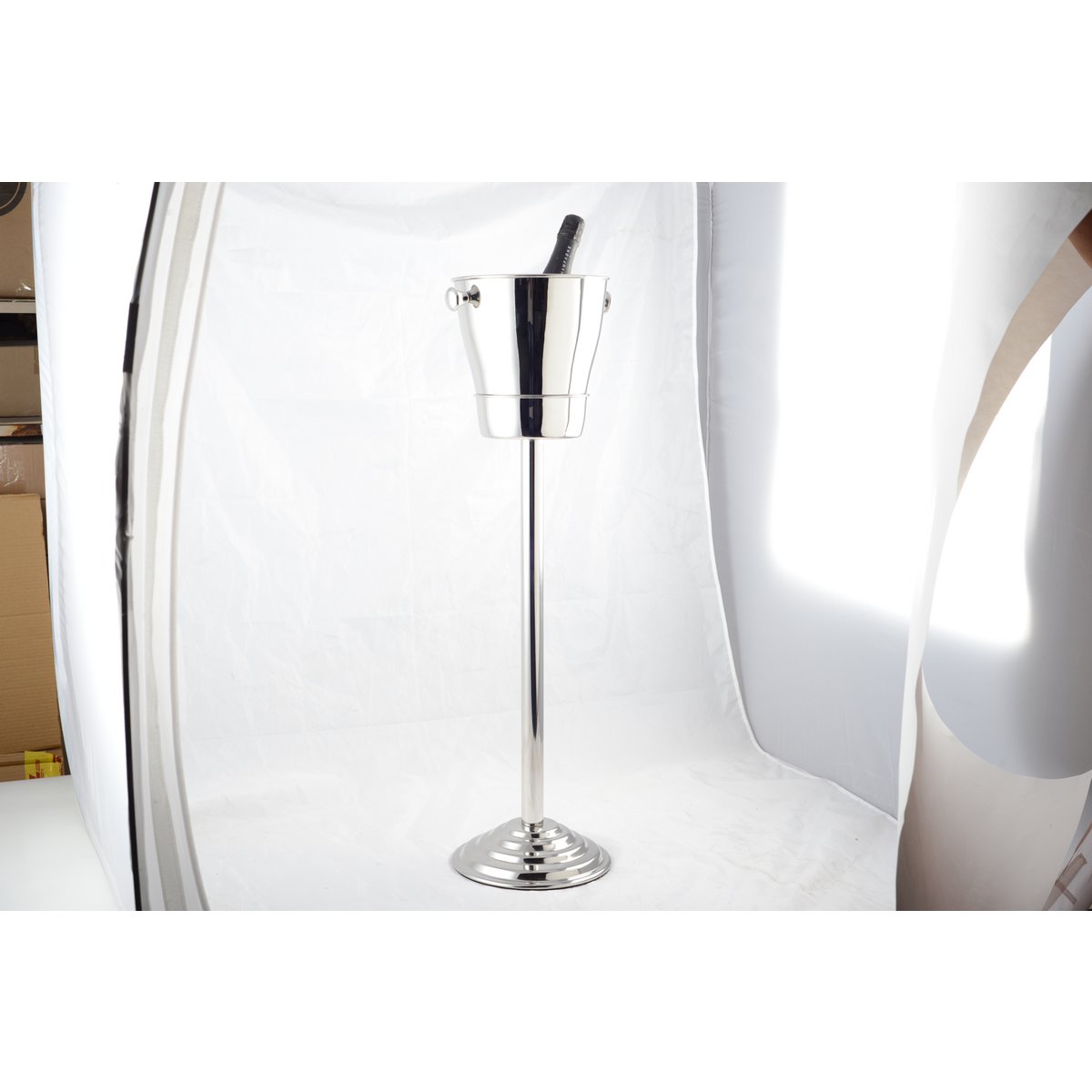 Champagner -Eimer aus Edelstahl H.84cm