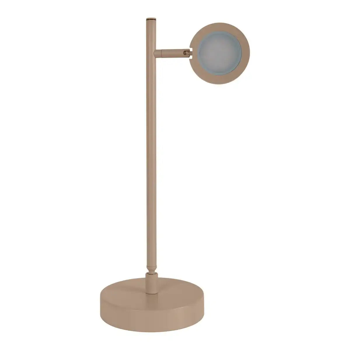 LED Akku-Tischleuchte "LUPA", 45 cm hoch, aus lackiertem Aluminium (Frosted Almonds, Pantone 481 C) und weißem Kunststoff, LED integriert, dimmbar, Touch-Sensor.