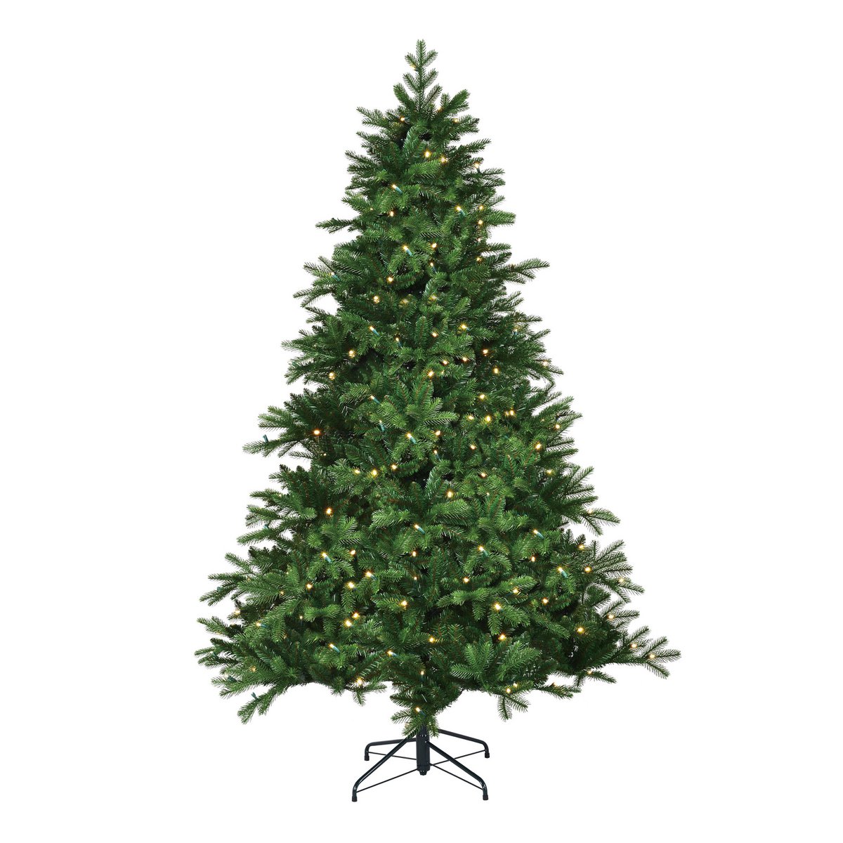 Künstlicher Weihnachtsbaum mit LED-Beleuchtung – H215 x Ø142 cm – Grün
