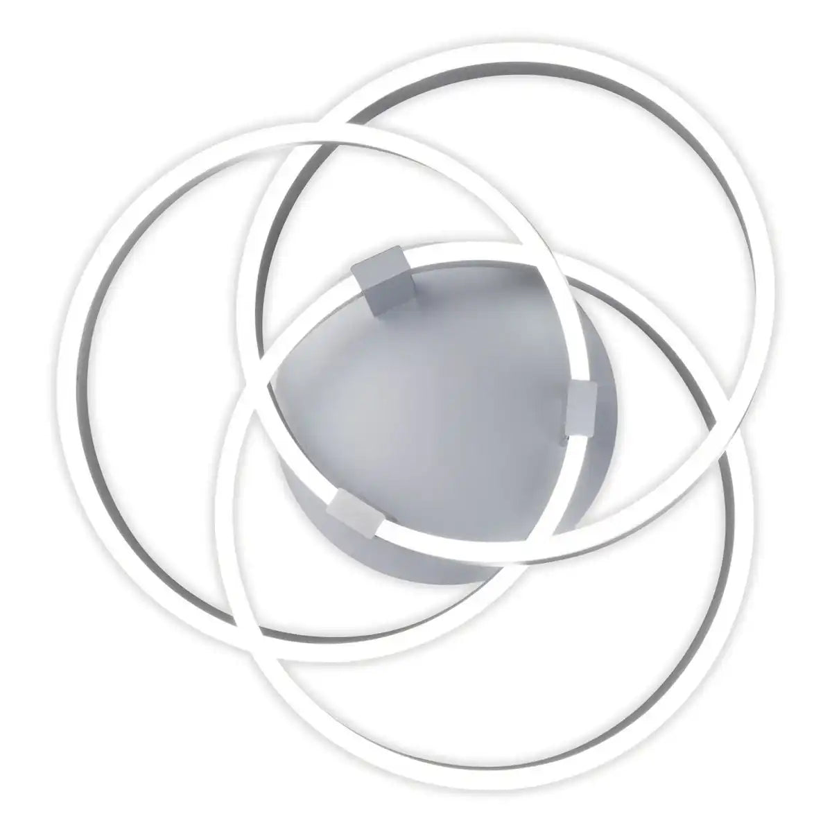 Smart Home LED Deckenleuchte "DIVORA" Ø 58cm, Deckenlampe aus Metall, Aluminium gebürstet und weißem Kunststoff, mit vielen Funktionen, fest verbauten LEDs, Beleuchtung für Wohnzimmer, Esszimmer Büro oder Diele