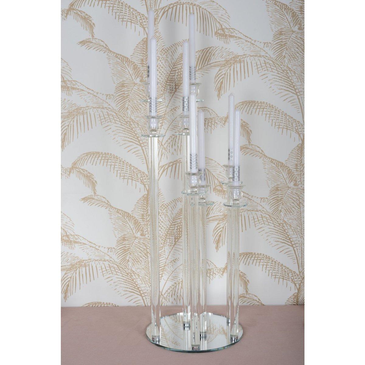 KERZENHALTER MIT KRISTALL, 8 LICHTER, H77CM