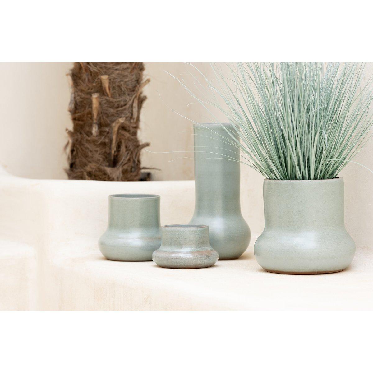 J-Line Blumentopf Bio-Keramik Grau Blau