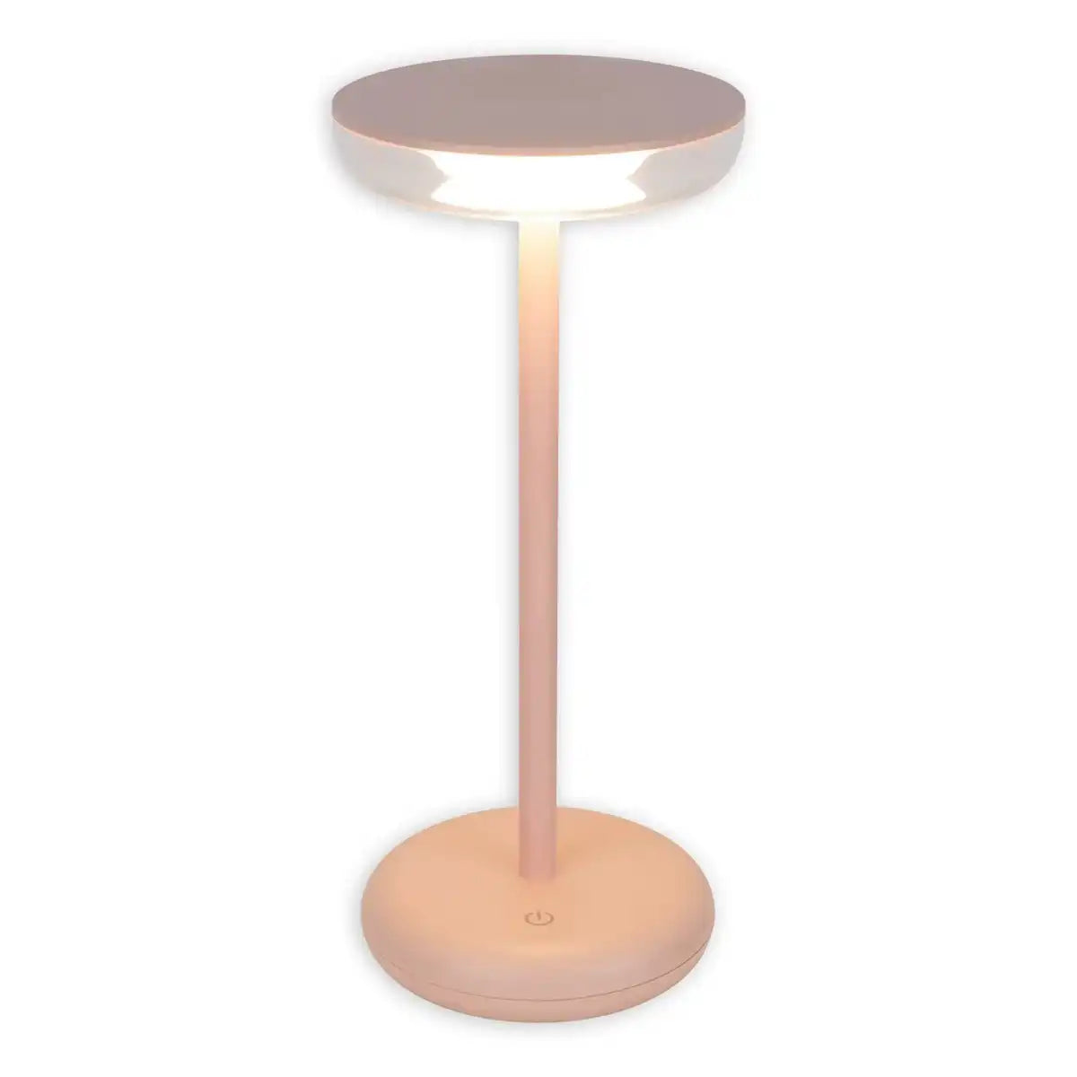Akku-Tischleuchte "PASI" für Außen und Innen, aus Metall und Kunststoff in Rosa, dimmbar, mit Touch- und Memory-Funktion, ca. 26 cm hoch