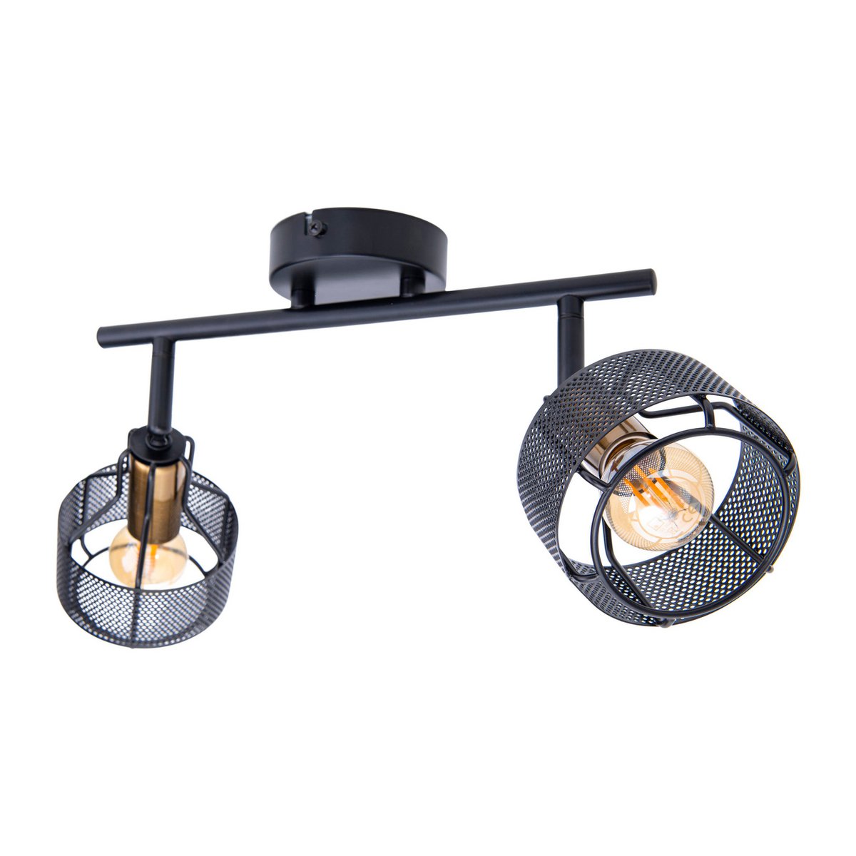 2er Wand- und Deckenleuchte Spot "FORO" aus Metall in Schwarz, mit E14-Fassungen, ca. 32 x 18,5 x 15 cm. Stilvolle Beleuchtung für Wohnzimmer, Esszimmer oder Küche.