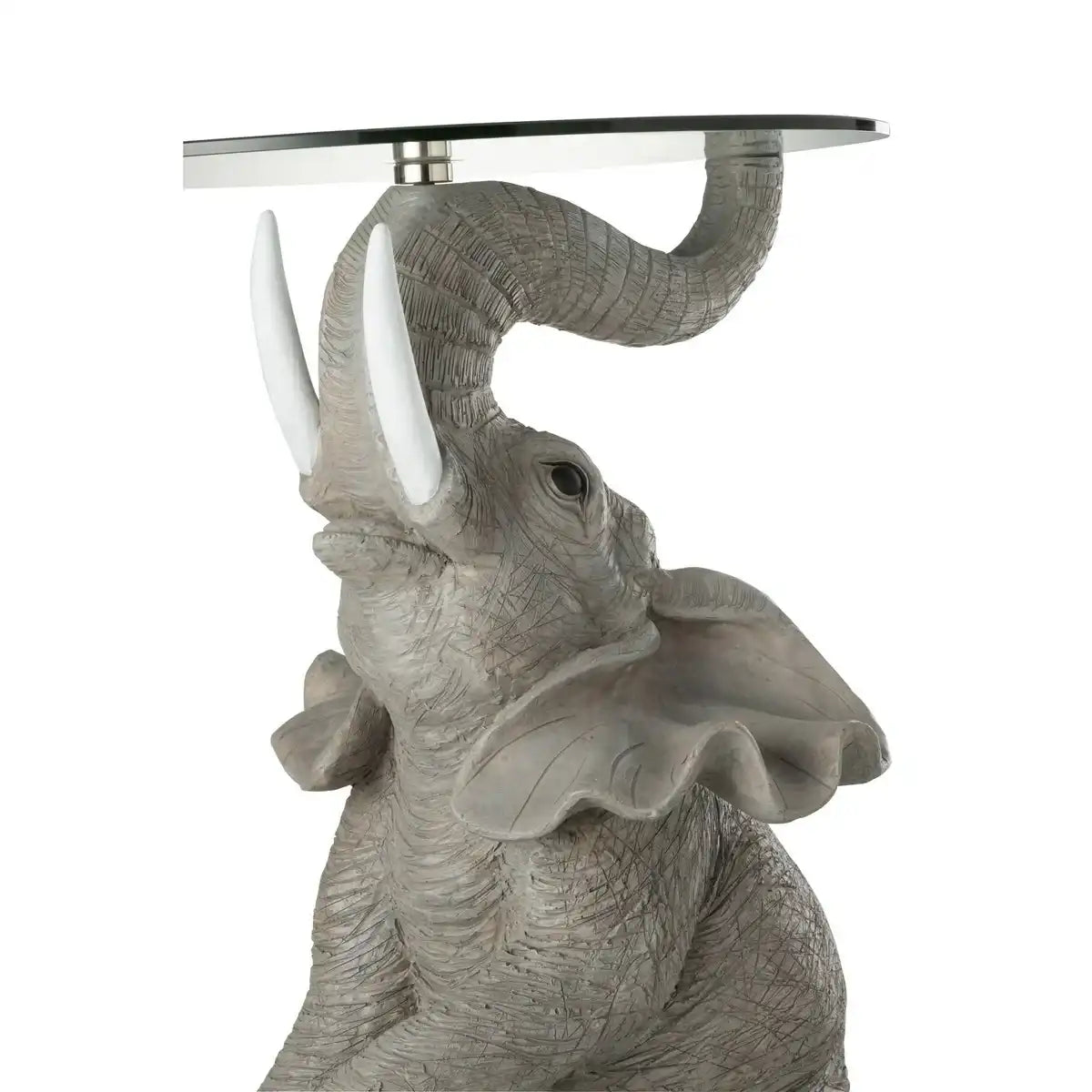 J-Line Tisch Elephant – Poly/Glas – Grau
