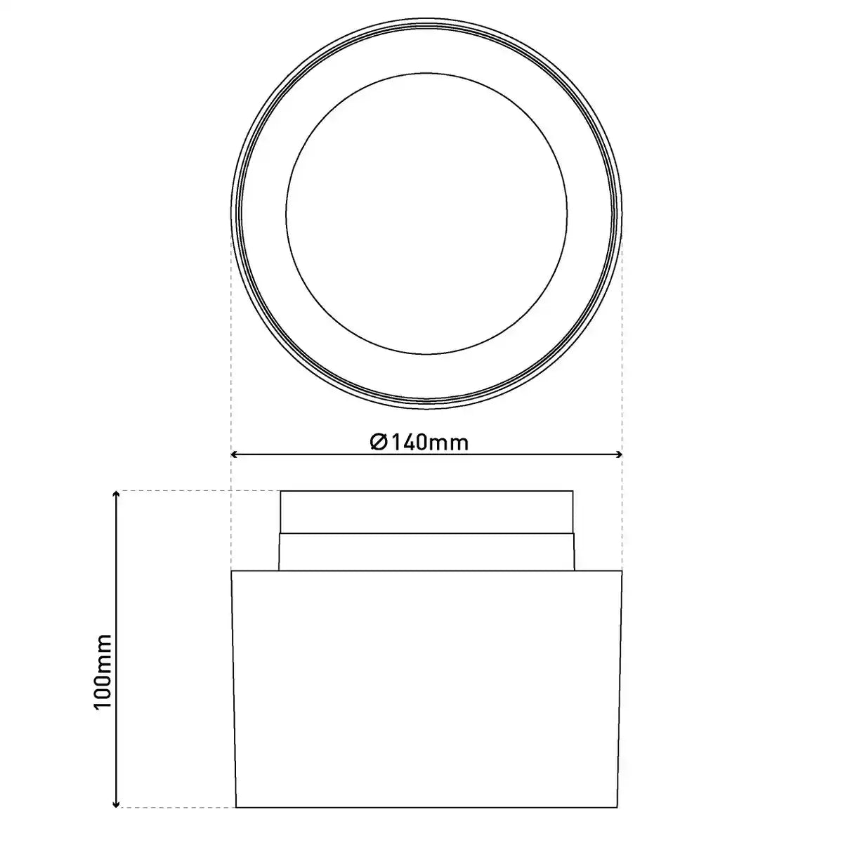 LED Spot D: 14cm schwarz "TRIMES"