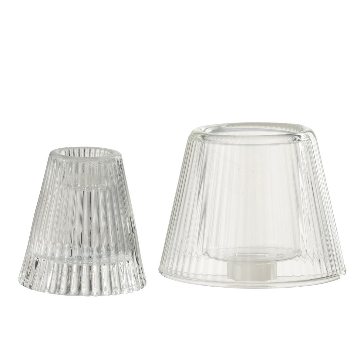 J-Line Teelichthalter Hat Glas Transparent