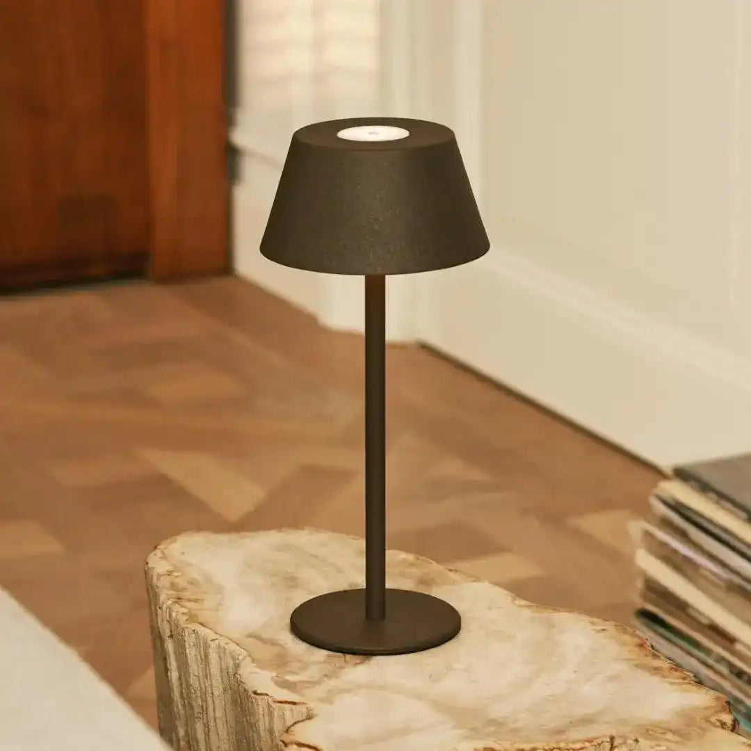 Milou Mocha Brown - Tischlampe ohne Kabel l moderne, Design- und 3 Lichtmodi