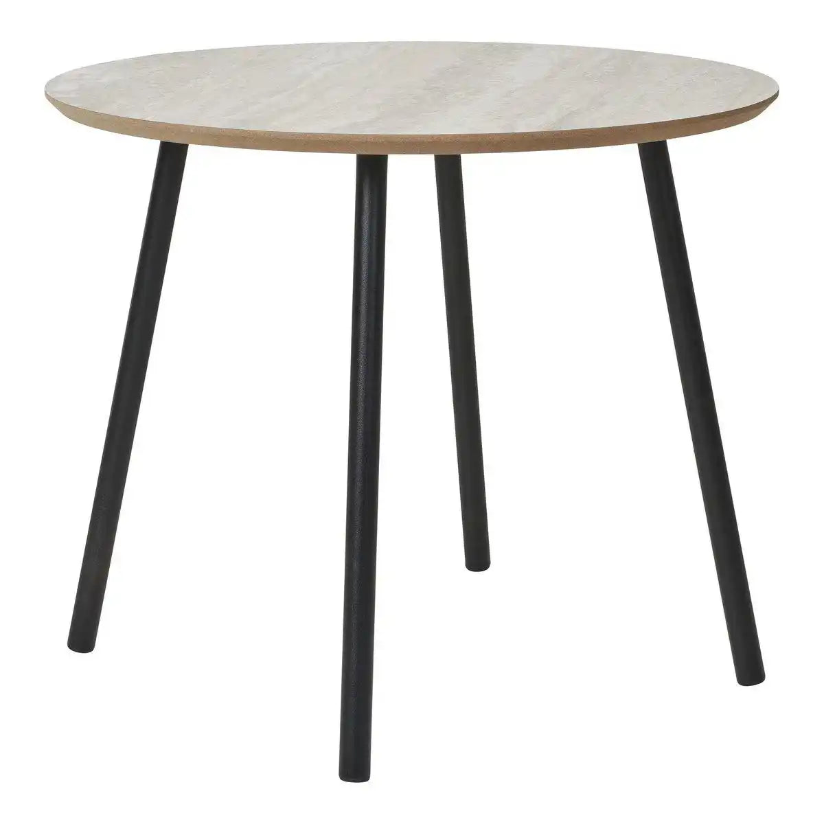 Aalst Couchtisch – Schwarz/Beige, Stahl, MDF, Ø55x45cm - HomeDesign Knaus