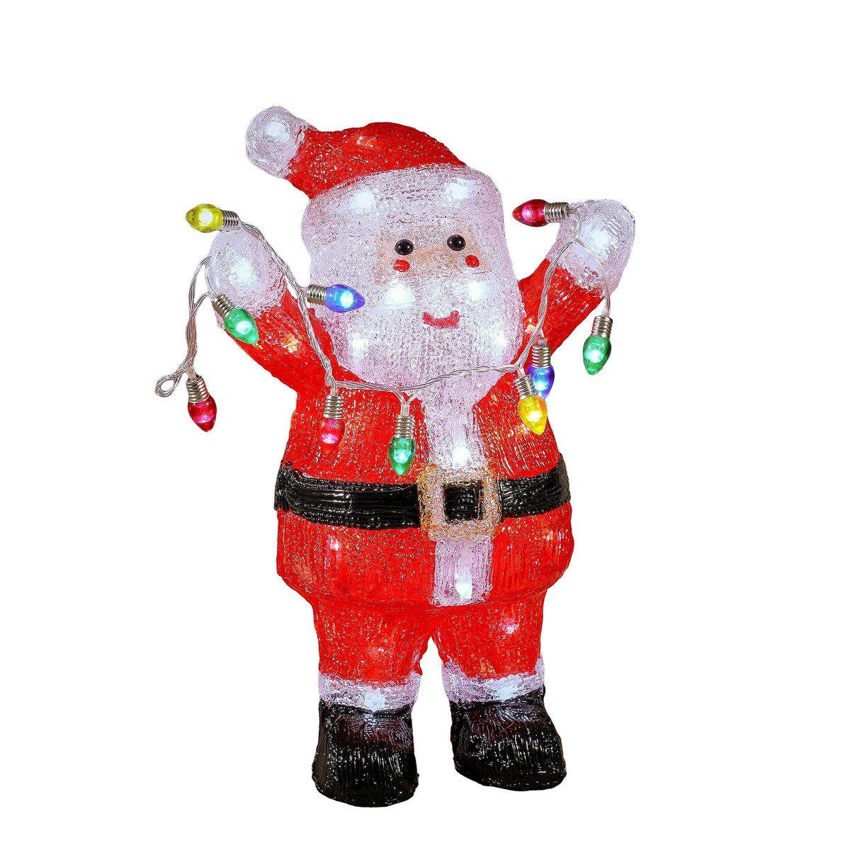 Weihnachtsbeleuchtung für den Außenbereich, Weihnachtsmann – L22 x B15 x H35 cm – Mehrfarbig