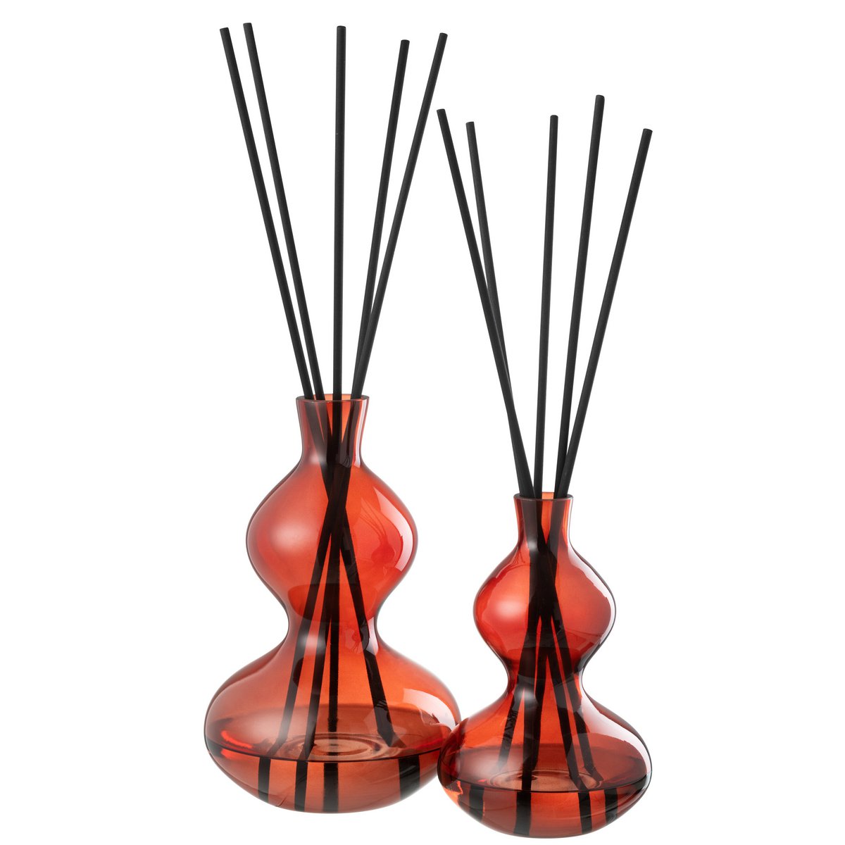 J-Line Geurolie Olive & Frank Weihrauch – Glas – Rot – groß