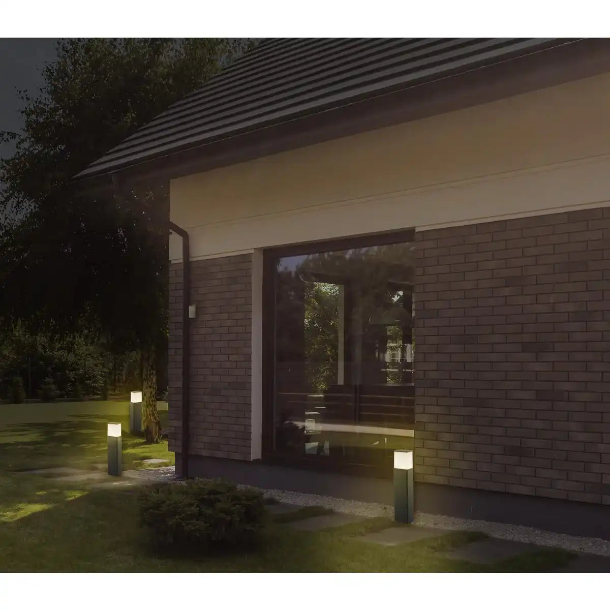 LED Außen Sockelleuchten "VIGO" aus Metall und Kunststoff in Anthrazit, mit integrierter LED, Wegeleuchte