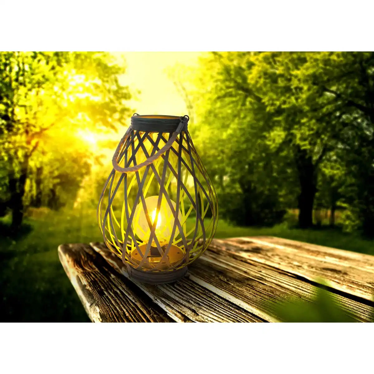 LED Deko-Solarleuchte "BALUBA" - Außen Deko aus Metall und Kunststoff in Gold mit fest integrierten LEDs