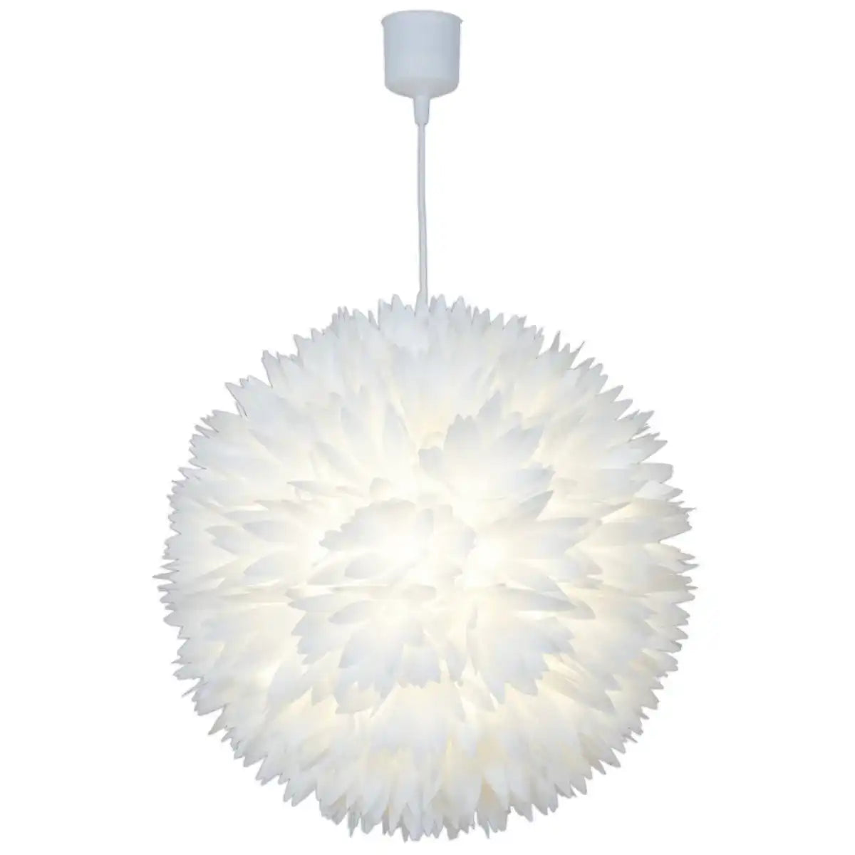 Pendelleuchte "Lotus" verspielte Hängelampe aus weißem Kunststoff, mit fest verbauten LEDs und einem Øvon ca. 47 cm