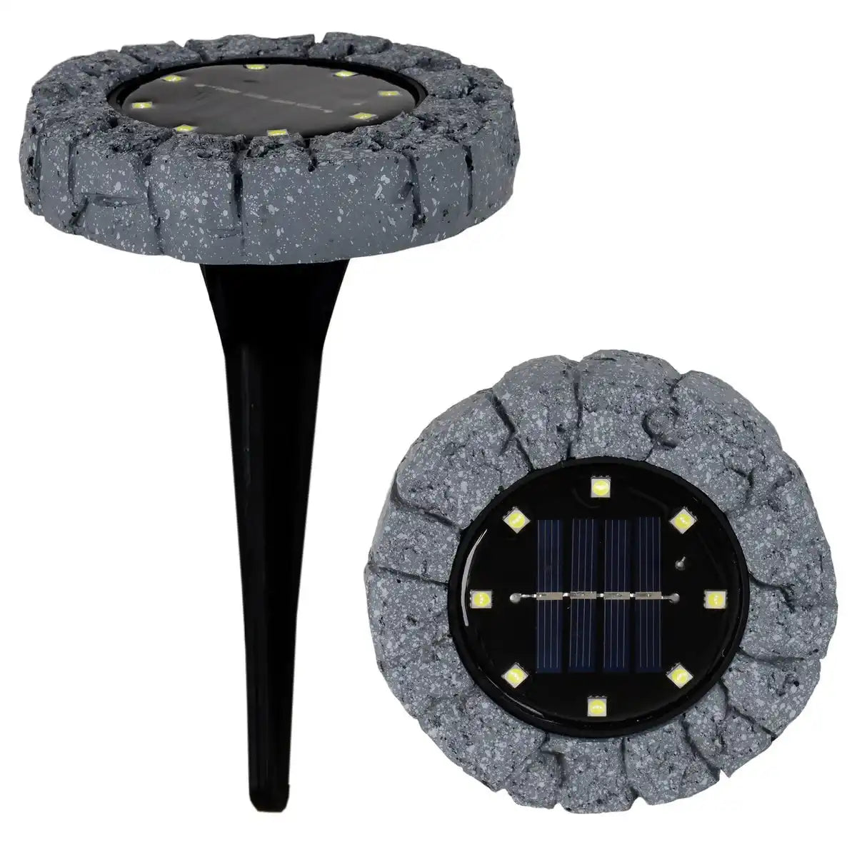 3er-Set LED Solar-Boden-Erdspieß "KIAN" , für Außen, Bodenleuchte aus Kunststoff in Grau, mit integrierter LED