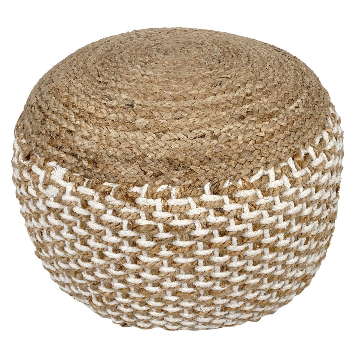Sitzpouf Jute Sitzhocker rund 50x50 cm Sitzpouf Bodenkissen