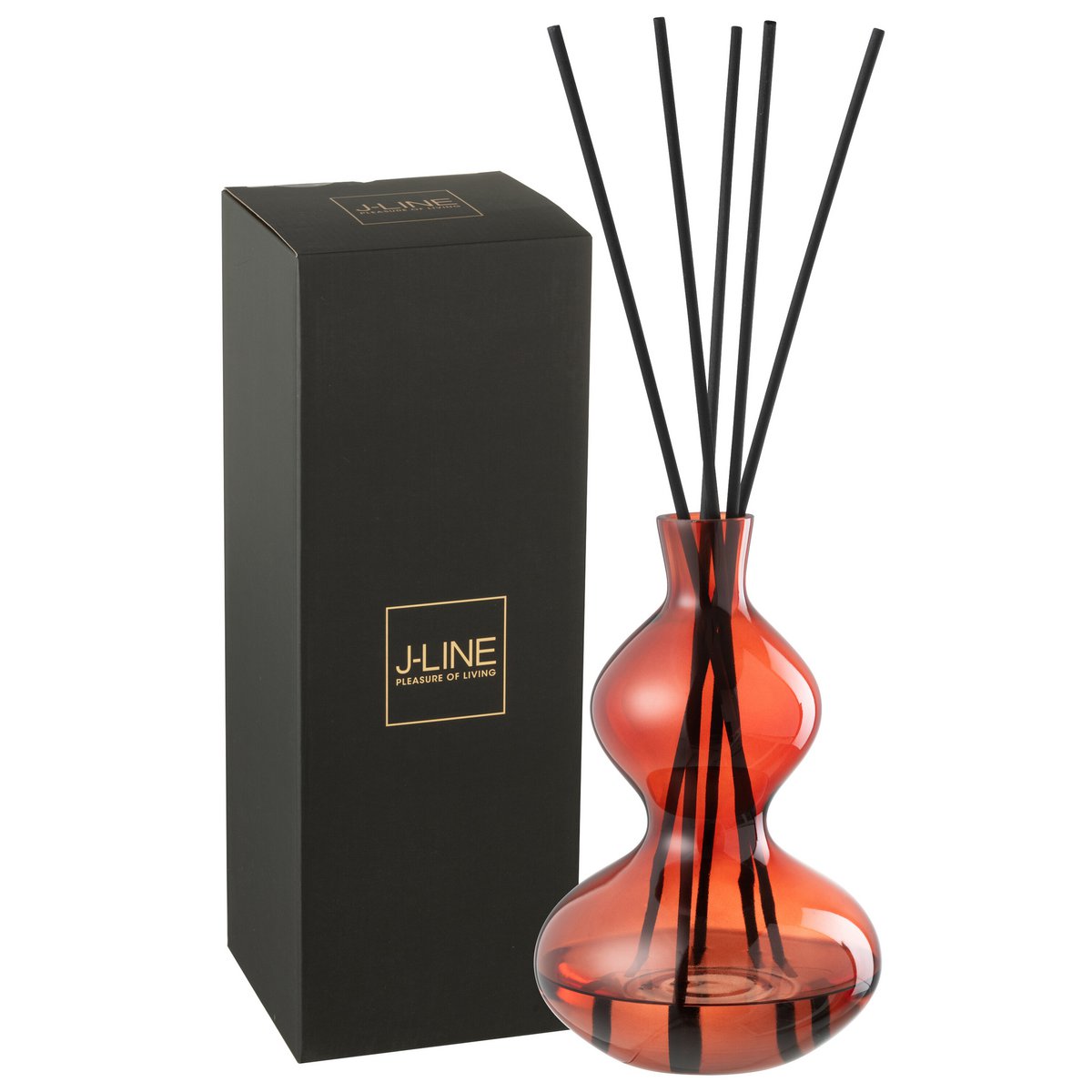 J-Line Geurolie Olive & Frank Weihrauch – Glas – Rot – groß