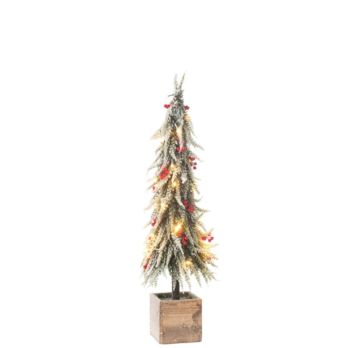 J-Line Weihnachtsbaum+LED Kunststoff Schnee Grün/Rot Groß