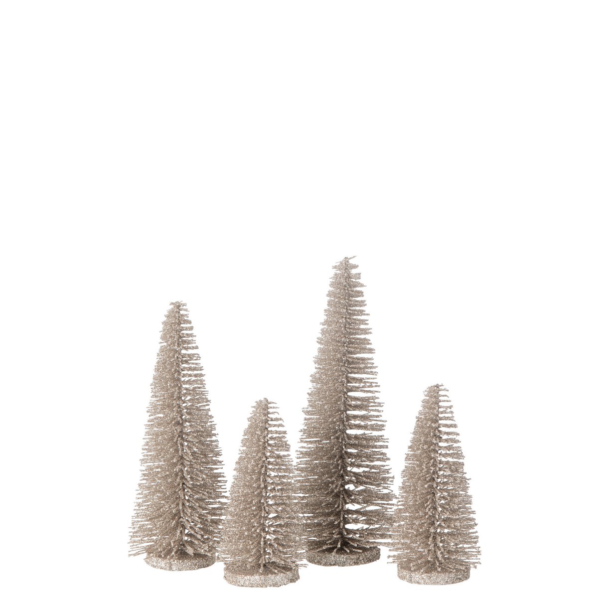 J -Line Dekoration Weihnachtsbaum Glitzer - Plastik - Grayige - Box von 8