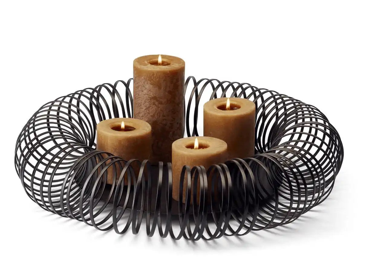 Adventschale Adventskranz pulverbeschichteter Stahl und Stahldraht Braun - HomeDesign Knaus