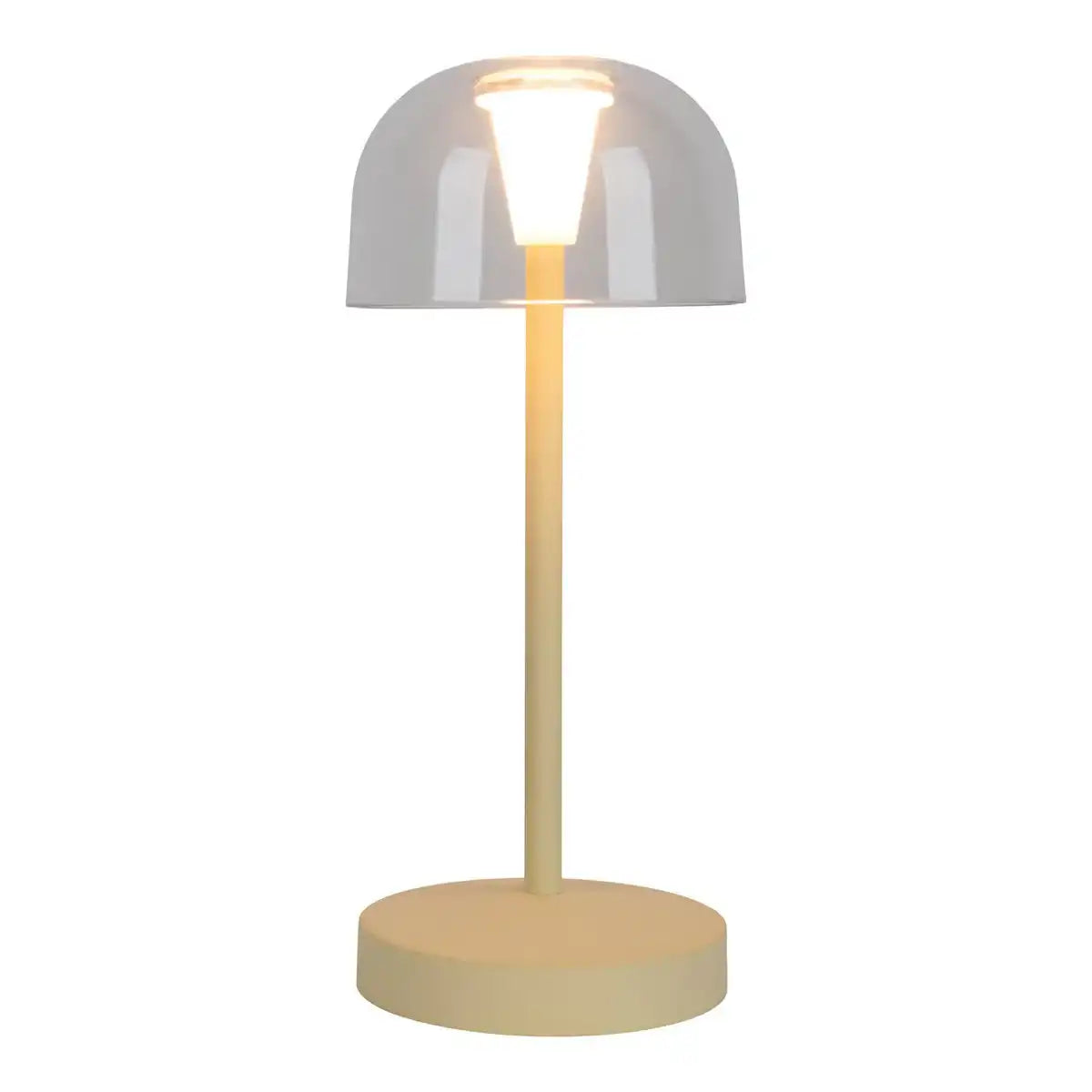 2-er Set LED-Akku-Tischleuchte "Gomba" für Außen und Innen, aus Metall und Kunststoff in Gelb , 18,5 cm hoch