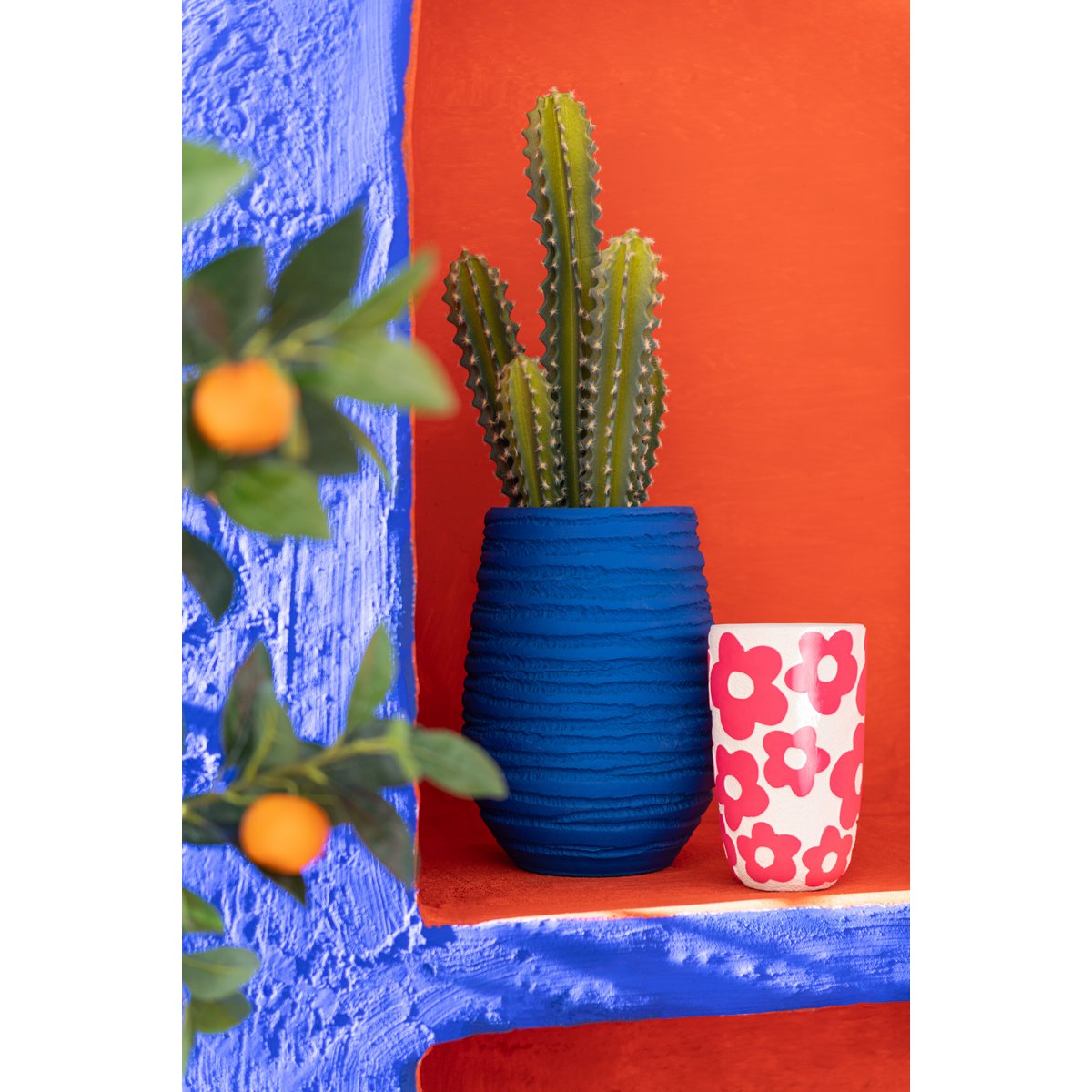 Vase Fiesta Keramik Blau Medium