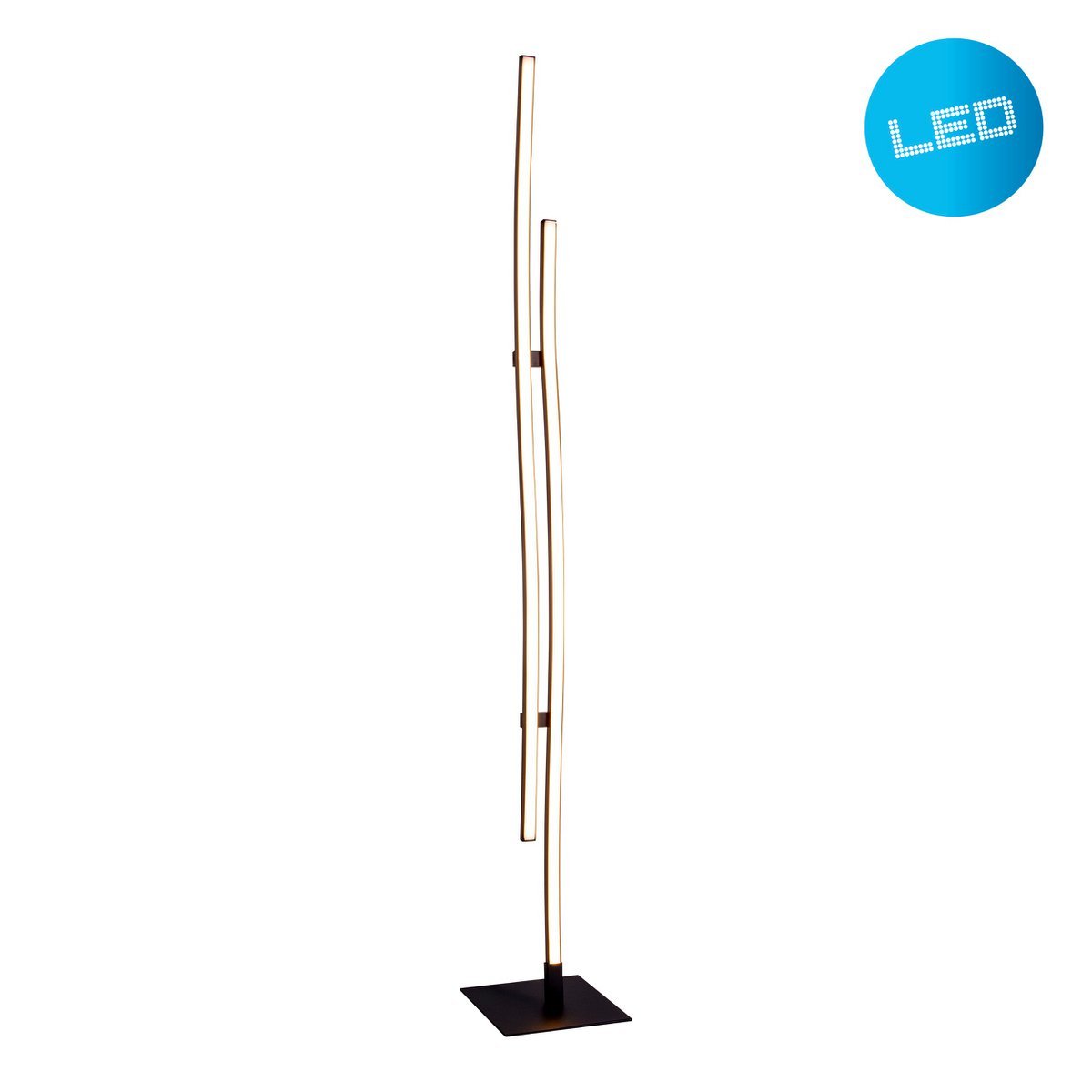 LED Stehleuchte "ONDA" h: 130cm, Stehleuchte, Metall und Kunststoff in Schwarz, integrierte LED, Beleuchtung für Wohnzimmer, Esszimmer oder Büro