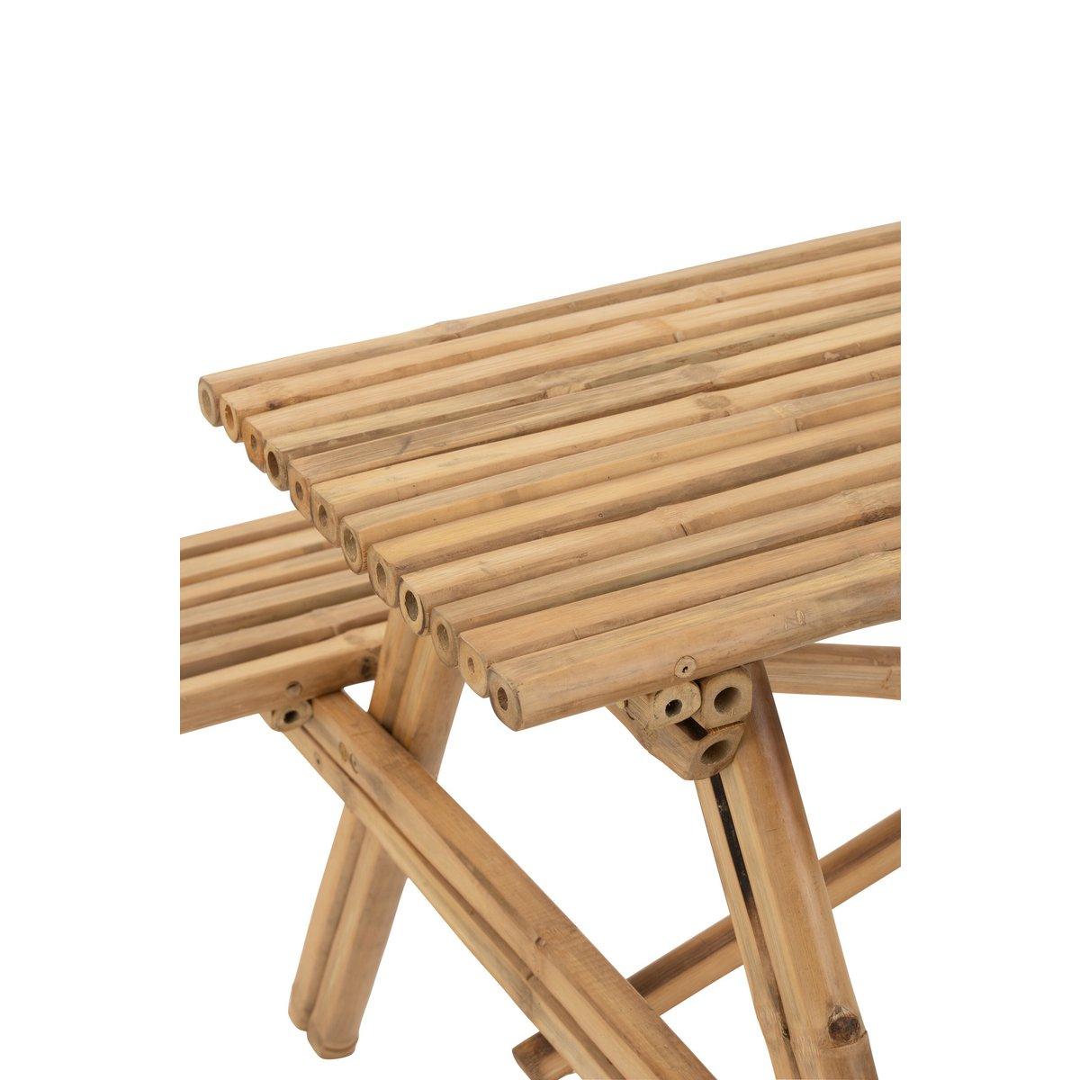 J-Line Picknickbank – Bambus/Jute – Natur