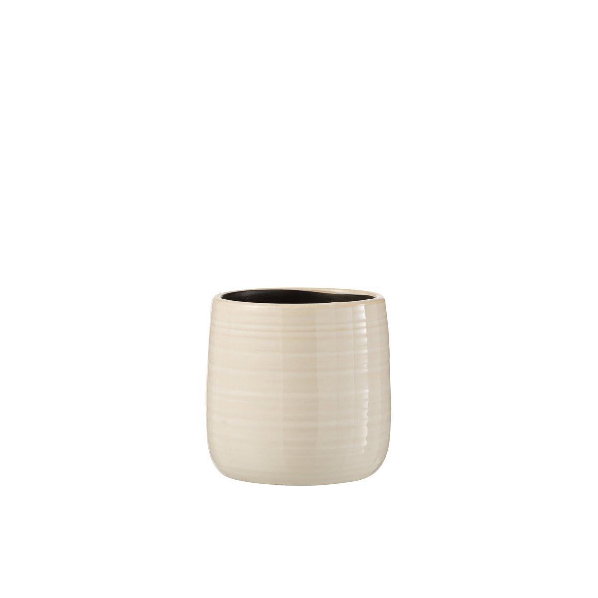 J-Line Blumentopf Plain - Keramik - Weiß - Klein - Ø 12,00 cm -