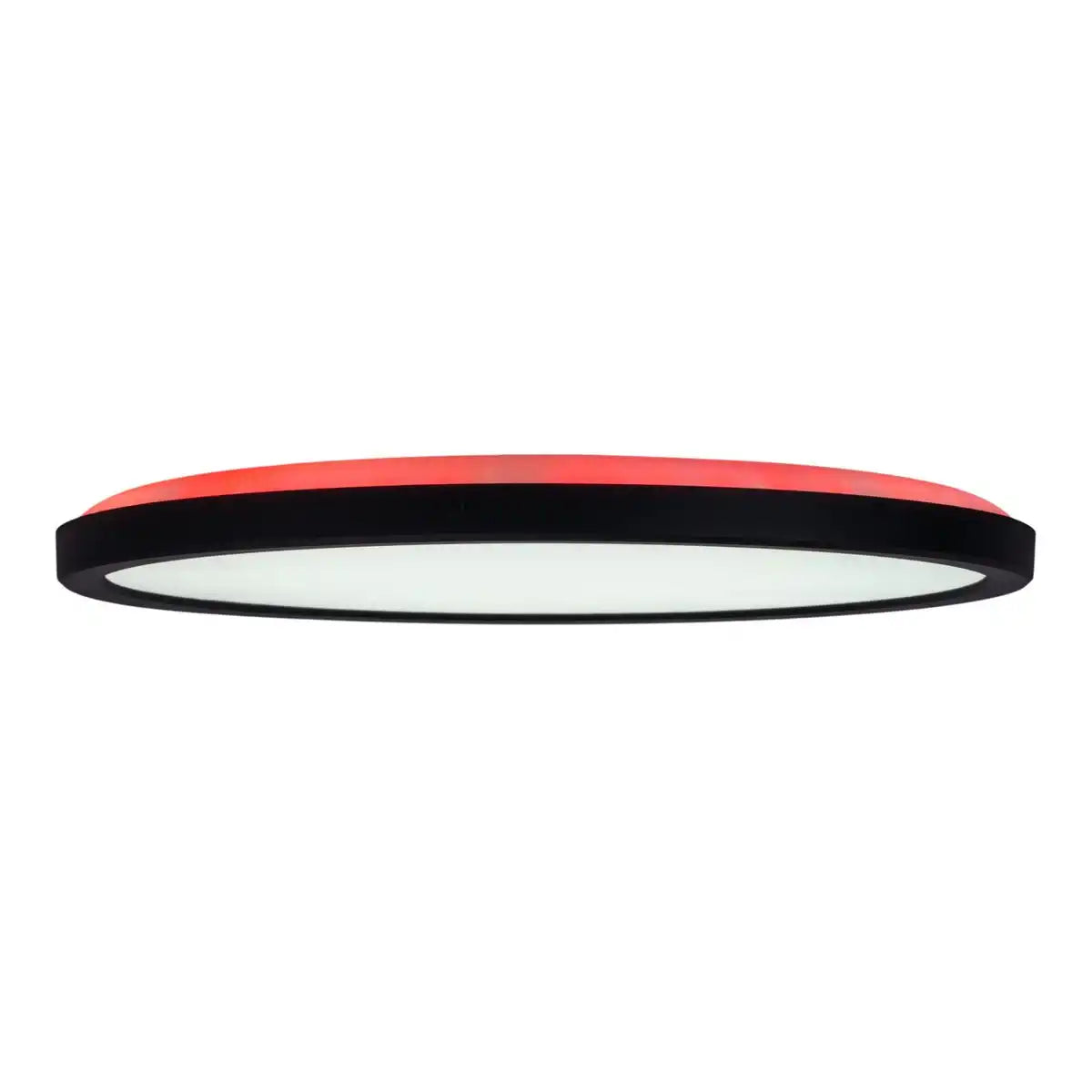 Die LED Deckenleuchte "CARLO" mit RGB-Backlight, Ø von 54 cm, klassisch-moderne Deckenleuchte aus schwarzem/weißem Kunststoff mit vielen Funktionen, z.B. Farbwechsler