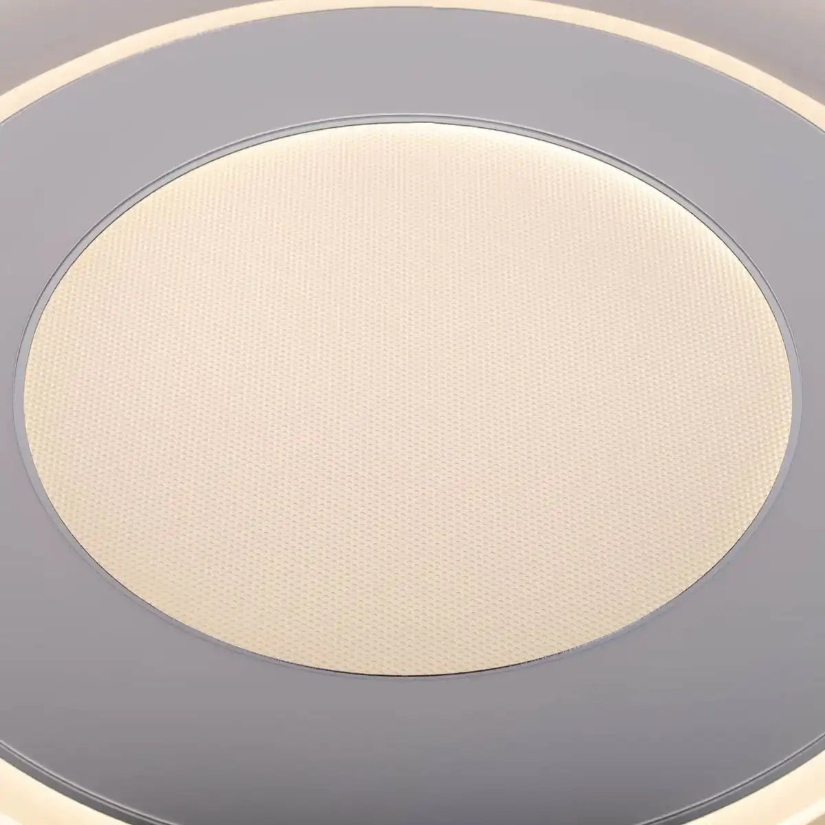 LED Deckenleuchte "DOIRA" Ø 50,5 cm, 7,5 cm hoch, Metall und Kunststoff in Silber und Weiß, integrierte LEDs, 3600 lm helles Licht, dimmbar, CCT-Funktion 3000-6500 K, Nachtlichtfunktion