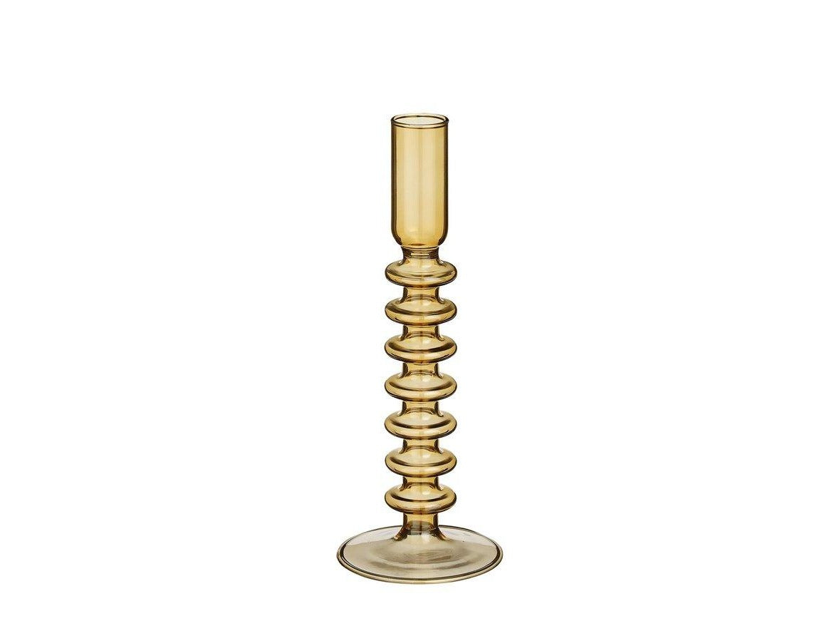 Agios Kerzenständer – H20 x Ø7,5 cm – Glas – Braun - HomeDesign Knaus