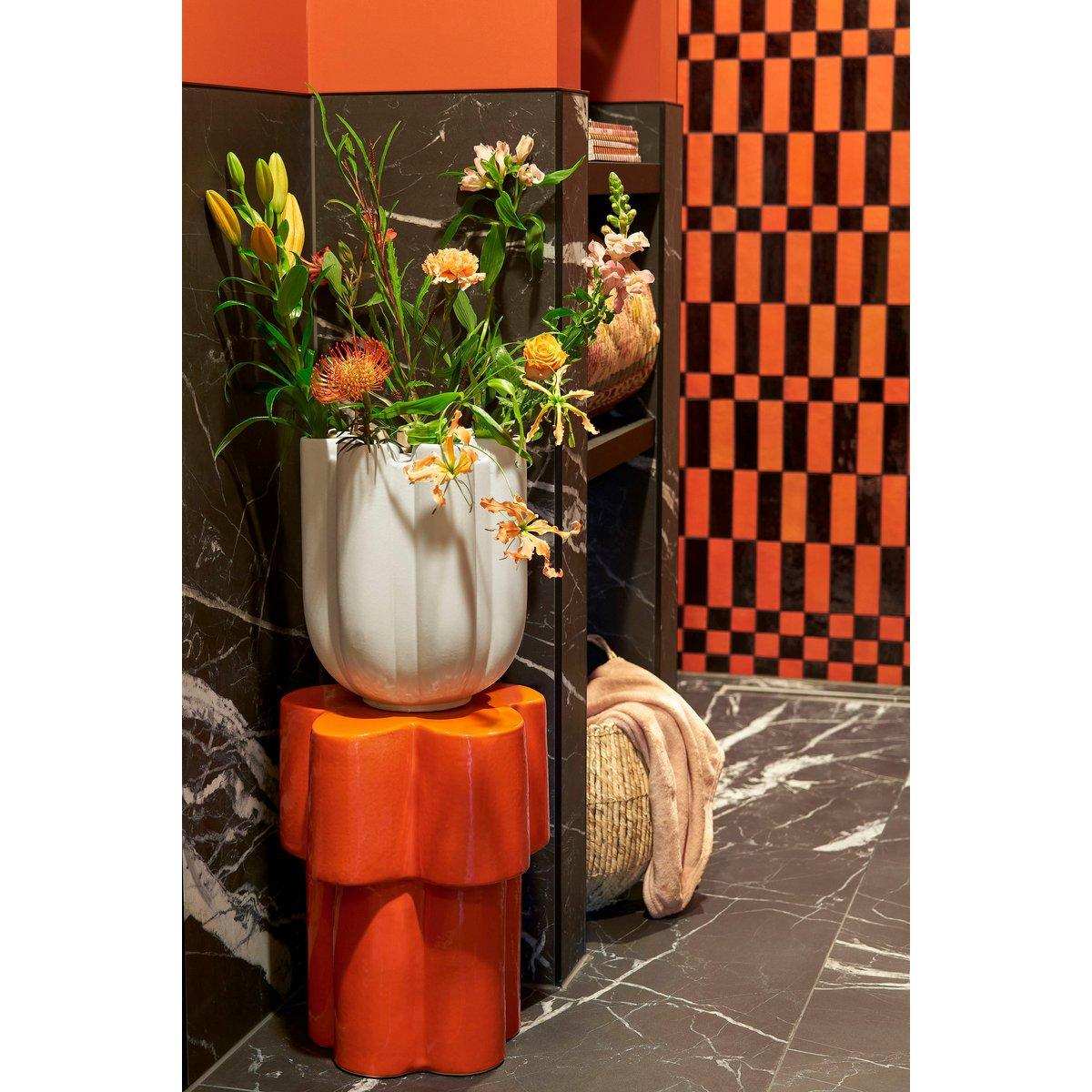 Aita Beistelltisch – H45 x Ø35 cm – Keramik – Orange - HomeDesign Knaus