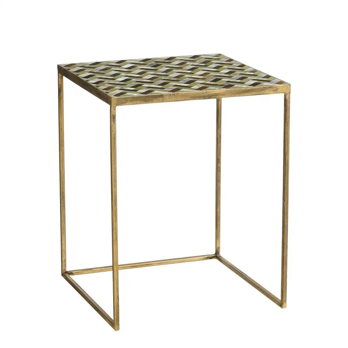 Alanza -Seitentisch außerhalb - Set von 2 - L38 x B38 x H48 cm - Metall - Grün - HomeDesign Knaus