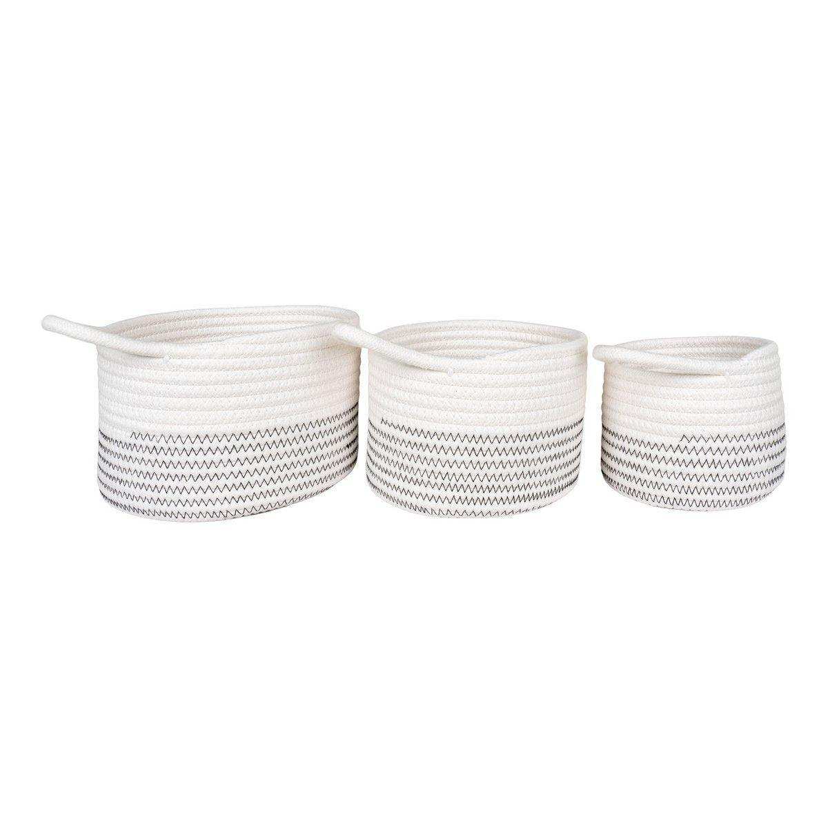 Algar-Körbe – Weiß/Grau, 3er-Set - HomeDesign Knaus