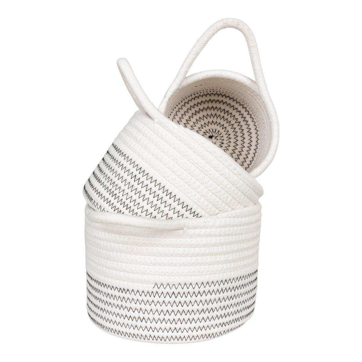Algar-Körbe – Weiß/Grau, 3er-Set - HomeDesign Knaus