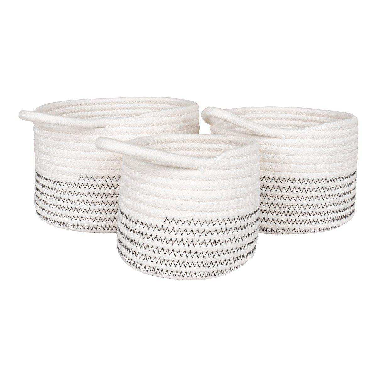 Algar-Körbe – Weiß/Grau, 3er-Set - HomeDesign Knaus