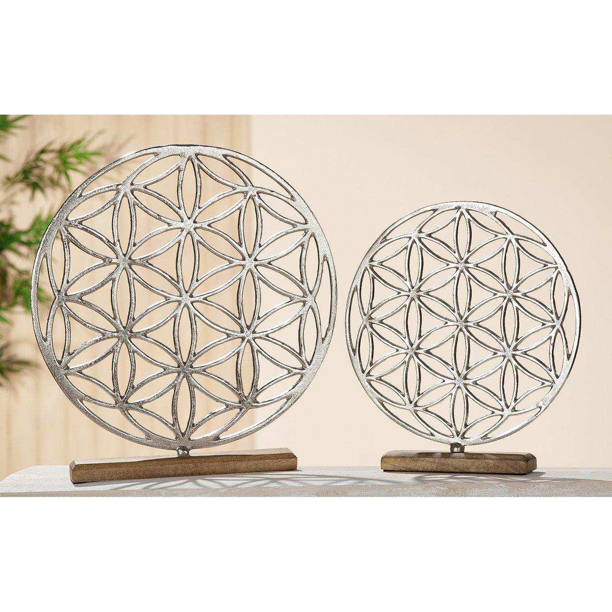 Aluminium Lebensblume auf Holzbase - HomeDesign Knaus